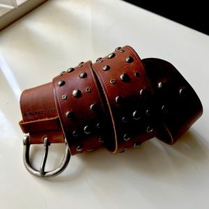 Banana Republic Rich brown studded belt, 37” L x 2” W, size XS
